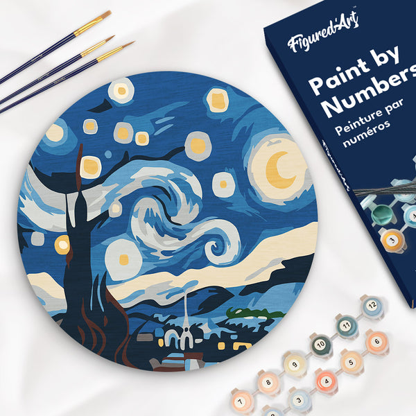 DAERLE Pintar por Numeros Adultos, Noche estrellada, DIY Painting by Numbers Kits, Cuadros para Pintar por Numeros Pinturas Acrilicos, decoración para el hogar 40x50cm Sin Marco DAERLE Pintar por Numeros Adultos, Noche estrellada, DIY Painting by Numbers Kits, Cuadros para Pintar por Numeros Pinturas Acrilicos, decoración para el hogar 40x50cm Sin Marco