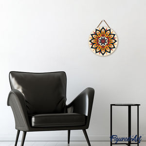 Pintar por Números en Disco de Madera - Mandala de rayo solar