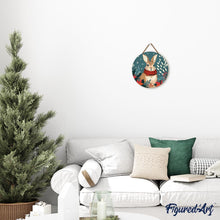 Cargar imagen en el visor de la galería, Pintar por Números en Disco de Madera - Conejito de Navidad