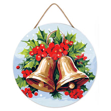 Cargar imagen en el visor de la galería, Pintar por Números en Disco de Madera - Campanas de Navidad