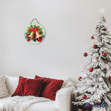 Cargar imagen en el visor de la galería, Pintar por Números en Disco de Madera - Campanas de Navidad