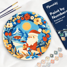 Cargar imagen en el visor de la galería, Pintar por Números en Disco de Madera - Corona y Papá Noel