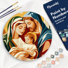 Cargar imagen en el visor de la galería, Pintar por Números en Disco de Madera - Sagrada Familia