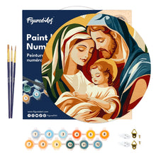 Cargar imagen en el visor de la galería, Pintar por Números en Disco de Madera - Sagrada Familia