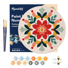 Cargar imagen en el visor de la galería, Pintar por Números en Disco de Madera - Mandala de invierno