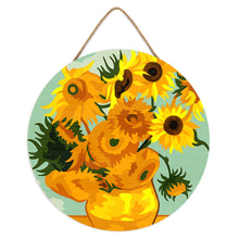 Cargar imagen en el visor de la galería, Pintar por Números en Disco de Madera - Van Gogh - Girasoles