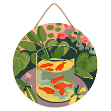 Cargar imagen en el visor de la galería, Pintar por Números en Disco de Madera - Los peces rojos - Matisse