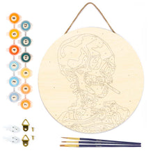 Cargar imagen en el visor de la galería, Pintar por Números en Disco de Madera - Van Gogh - Cráneo con Cigarrillo