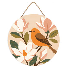 Cargar imagen en el visor de la galería, Pintar por Números en Disco de Madera - Ruiseñor y magnolias