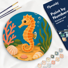 Cargar imagen en el visor de la galería, Pintar por numeros Figured'Art - Pintar por Números en Disco de Madera - Caballito de mar