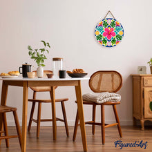 Cargar imagen en el visor de la galería, Pintar por Números en Disco de Madera - Mandala de hibisco