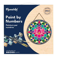 Cargar imagen en el visor de la galería, Pintar por Números en Disco de Madera - Mandala de loto