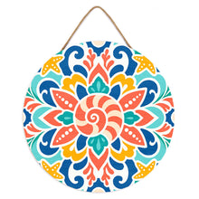 Cargar imagen en el visor de la galería, Pintar por Números en Disco de Madera - Mandala de conchas marinas