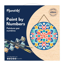 Cargar imagen en el visor de la galería, Pintar por Números en Disco de Madera - Mandala de conchas marinas