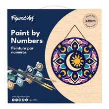 Cargar imagen en el visor de la galería, Pintar por Números en Disco de Madera - Mandala celestial