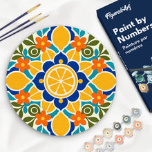 Cargar imagen en el visor de la galería, Pintar por numeros Figured'Art - Pintar por Números en Disco de Madera - Mandala cítrico