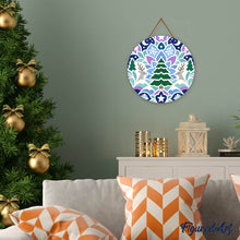 Cargar imagen en el visor de la galería, Pintar por Números en Disco de Madera - Mandala navideño