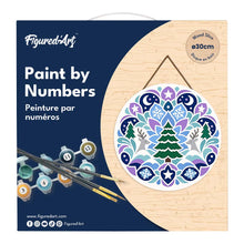 Cargar imagen en el visor de la galería, Pintar por Números en Disco de Madera - Mandala navideño