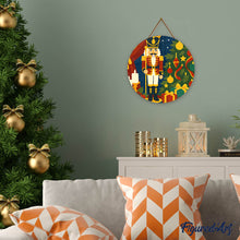 Cargar imagen en el visor de la galería, Pintar por Números en Disco de Madera - Cascanueces de Navidad