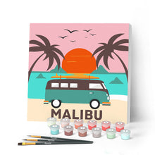 Cargar imagen en el visor de la galería, Mini Pintar por Números 20x20cm con bastidor Malibú