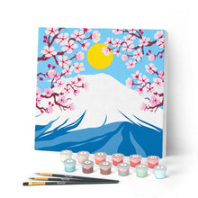 Cargar imagen en el visor de la galería, Mini Pintar por Números 20x20cm con bastidor Monte Fuji