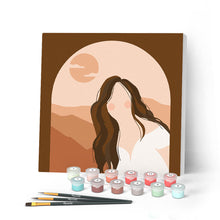 Cargar imagen en el visor de la galería, Mini Pintar por Números 20x20cm con bastidor Mujer y Arcade