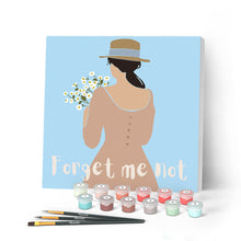 Cargar imagen en el visor de la galería, Mini Pintar por Números 20x20cm con bastidor No me olvides