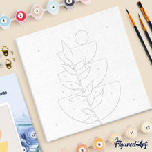 Cargar imagen en el visor de la galería, Mini Pintura por Números 20x20cm con bastidor Planta 2