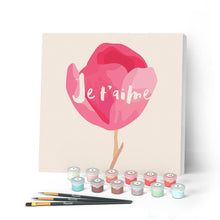 Cargar imagen en el visor de la galería, Mini Pintar por Números 20x20cm con bastidor Te amo