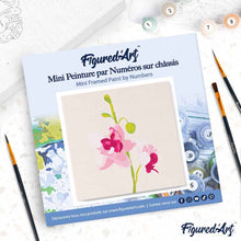 Cargar imagen en el visor de la galería, Mini Pintura por Números 20x20cm con bastidor Orquídea