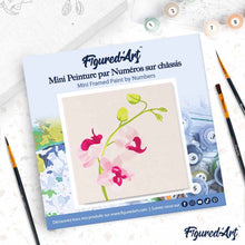 Cargar imagen en el visor de la galería, Mini Pintura por Números 20x20cm con bastidor Rama de orquídeas 2