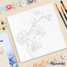 Cargar imagen en el visor de la galería, Mini Pintura por Números 20x20cm con bastidor Rama de orquídeas 2