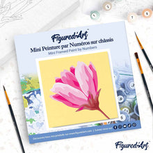 Cargar imagen en el visor de la galería, Mini Pintura por Números 20x20cm con bastidor Flor rosa