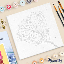 Cargar imagen en el visor de la galería, Mini Pintura por Números 20x20cm con bastidor Flor rosa