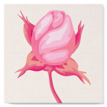 Cargar imagen en el visor de la galería, Mini Pintura por Números 20x20cm con bastidor Capullo de rosa