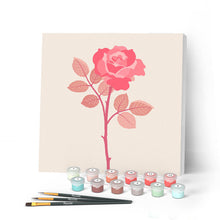 Cargar imagen en el visor de la galería, Mini Pintar por Números 20x20cm con bastidor Rose en su tallo