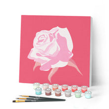 Cargar imagen en el visor de la galería, Mini Pintar por Números 20x20cm con bastidor Corola de Rosa