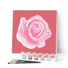 Cargar imagen en el visor de la galería, Mini Pintar por Números 20x20cm con bastidor Corola de Rosa 2
