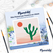Cargar imagen en el visor de la galería, Mini Pintura por Números 20x20cm con bastidor Cactus