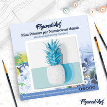Cargar imagen en el visor de la galería, Mini Pintura por Números 20x20cm con bastidor Piña