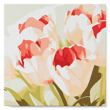 Cargar imagen en el visor de la galería, Mini Pintura por Números 20x20cm con bastidor Eclosión de tulipanes
