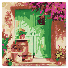 Cargar imagen en el visor de la galería, Mini Pintura por Números 20x20cm con bastidor Entrada floral