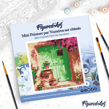 Cargar imagen en el visor de la galería, Mini Pintura por Números 20x20cm con bastidor Entrada floral