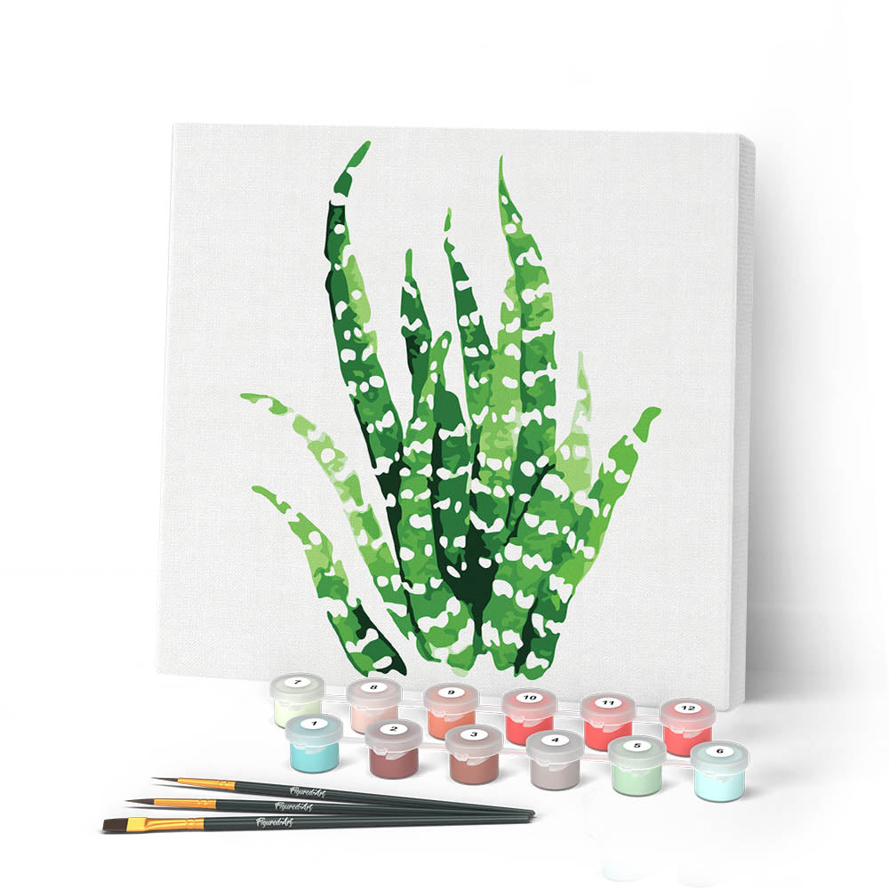 Pintura Por Números De Dinosaurio Verde – Kit De Arte En Lienzo 40x50 Cm Con Acrílicos Y Pinceles | Sin Marco | Regalo Creativo Para Adultos