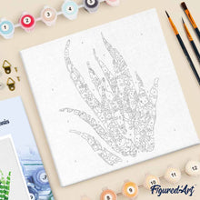 Cargar imagen en el visor de la galería, Mini Pintura por Números 20x20cm con bastidor Planta grasienta