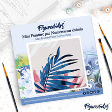 Cargar imagen en el visor de la galería, Mini Pintura por Números 20x20cm con bastidor Hojas de palma de areca