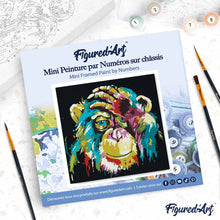 Cargar imagen en el visor de la galería, Mini Pintura por Números 20x20cm con bastidor Arte pop babuino
