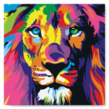 Cargar imagen en el visor de la galería, Mini Pintura por Números 20x20cm con bastidor Arte pop león