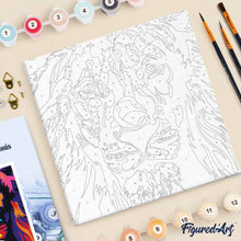 Cargar imagen en el visor de la galería, Mini Pintura por Números 20x20cm con bastidor Arte pop león