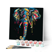 Cargar imagen en el visor de la galería, Mini Pintar por Números 20x20cm con bastidor Elefante